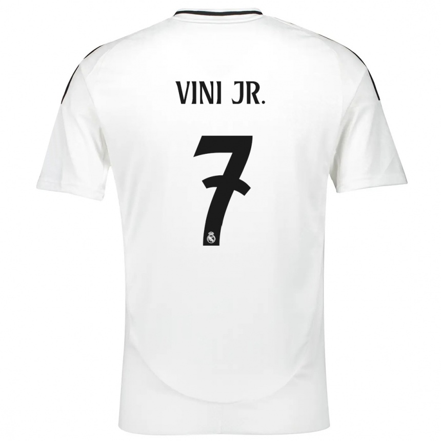 Kids Football Vinicius Junior #7 White Home Jersey 2024/25 T-Shirt Uk