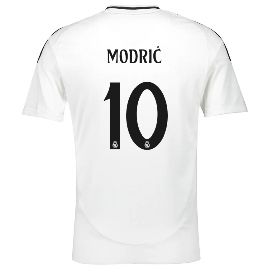 Kids Football Luka Modric #10 White Home Jersey 2024/25 T-Shirt Uk