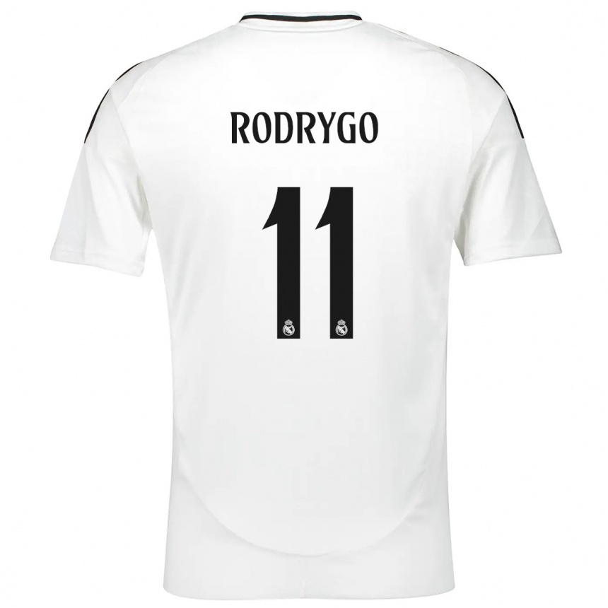 Kids Football Rodrygo #11 White Home Jersey 2024/25 T-Shirt Uk