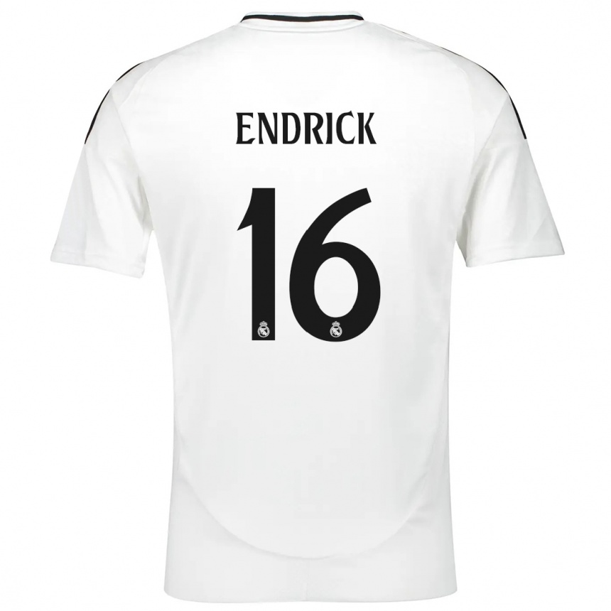 Kids Football Endrick #16 White Home Jersey 2024/25 T-Shirt Uk