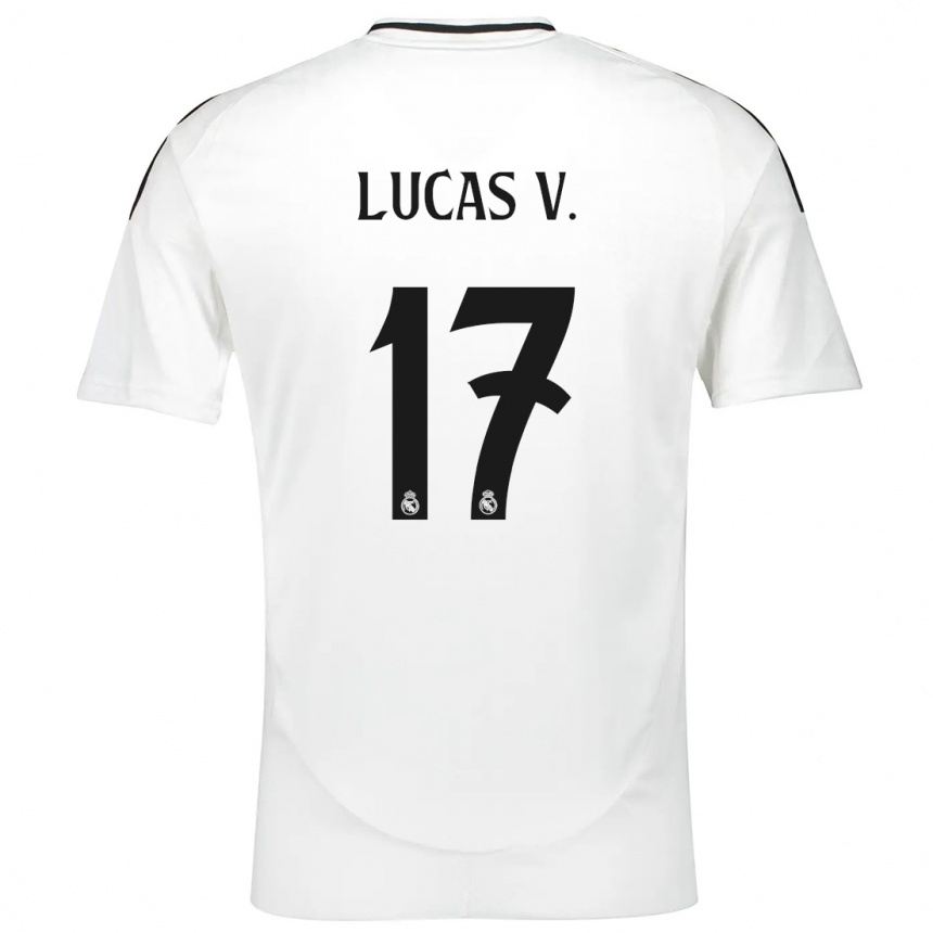 Kids Football Lucas Vazquez #17 White Home Jersey 2024/25 T-Shirt Uk