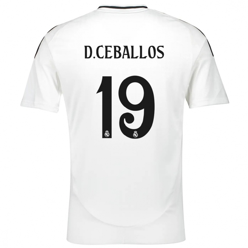 Kids Football Dani Ceballos #19 White Home Jersey 2024/25 T-Shirt Uk