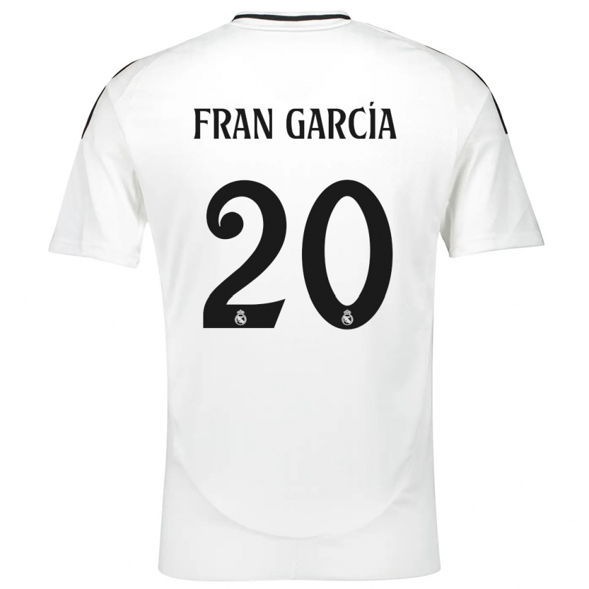 Kids Football Fran García #20 White Home Jersey 2024/25 T-Shirt Uk