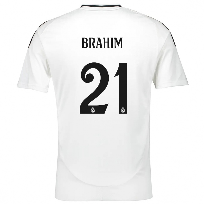 Kids Football Brahim Diaz #21 White Home Jersey 2024/25 T-Shirt Uk