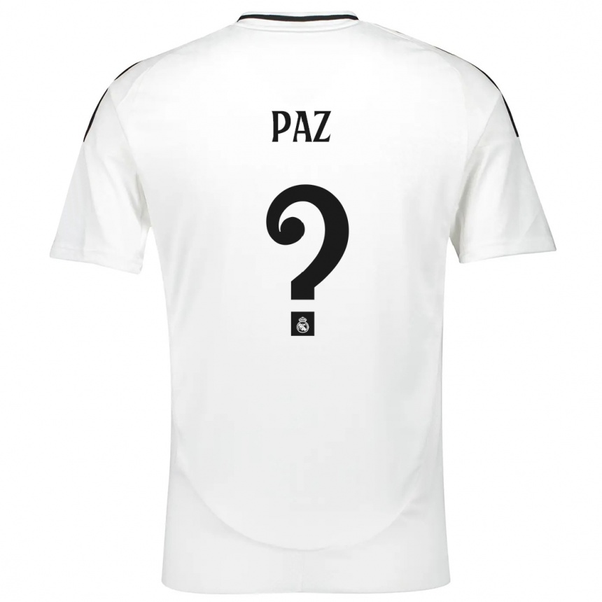 Kids Football Nico Paz #0 White Home Jersey 2024/25 T-Shirt Uk