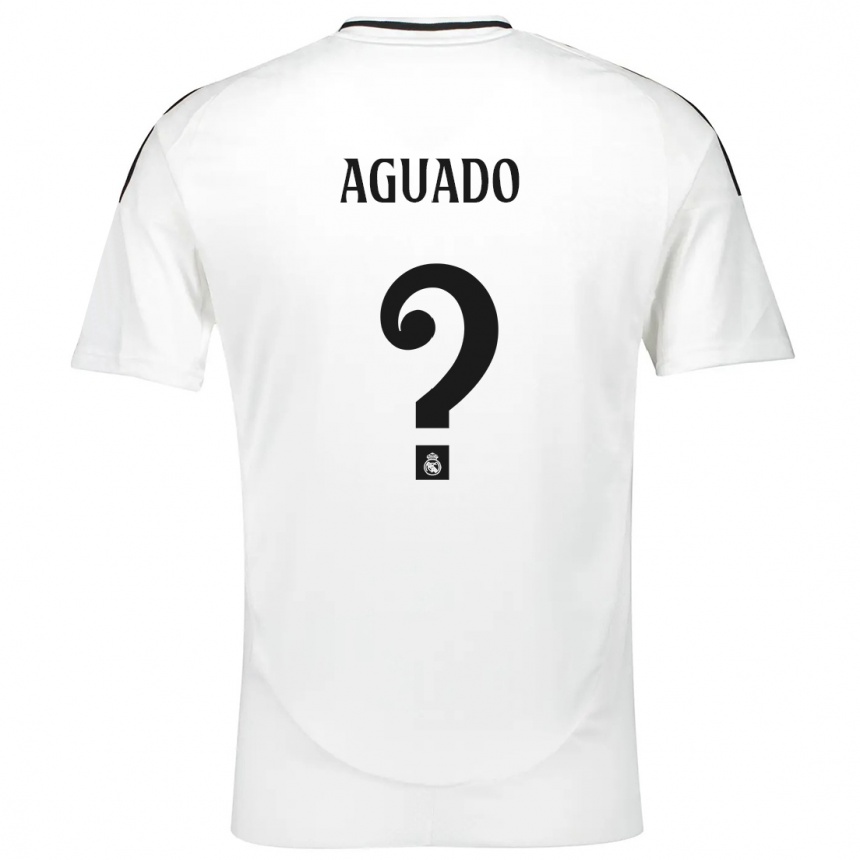 Kids Football Diego Aguado #0 White Home Jersey 2024/25 T-Shirt Uk