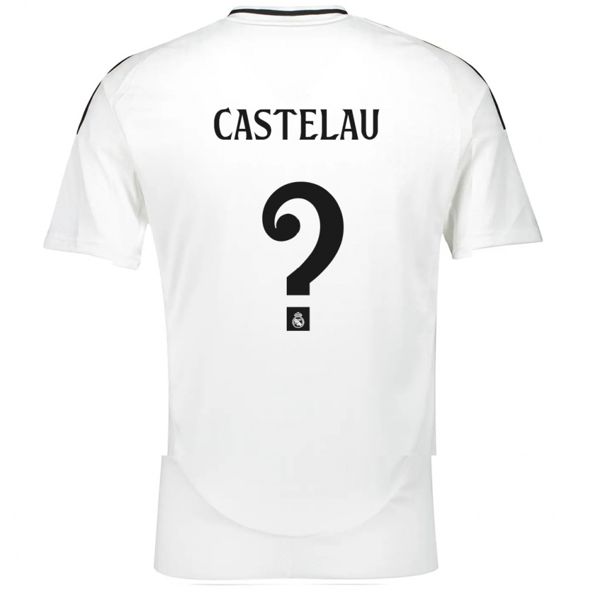 Kids Football Alber Castelau #0 White Home Jersey 2024/25 T-Shirt Uk