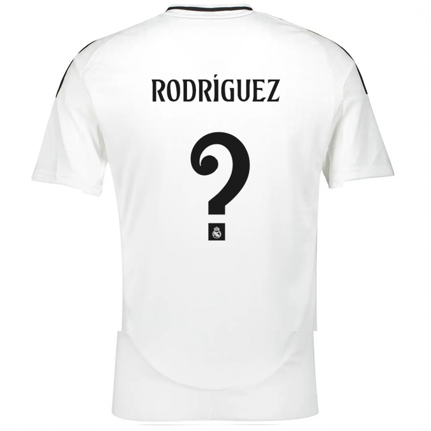 Kids Football Álvaro Rodríguez #0 White Home Jersey 2024/25 T-Shirt Uk