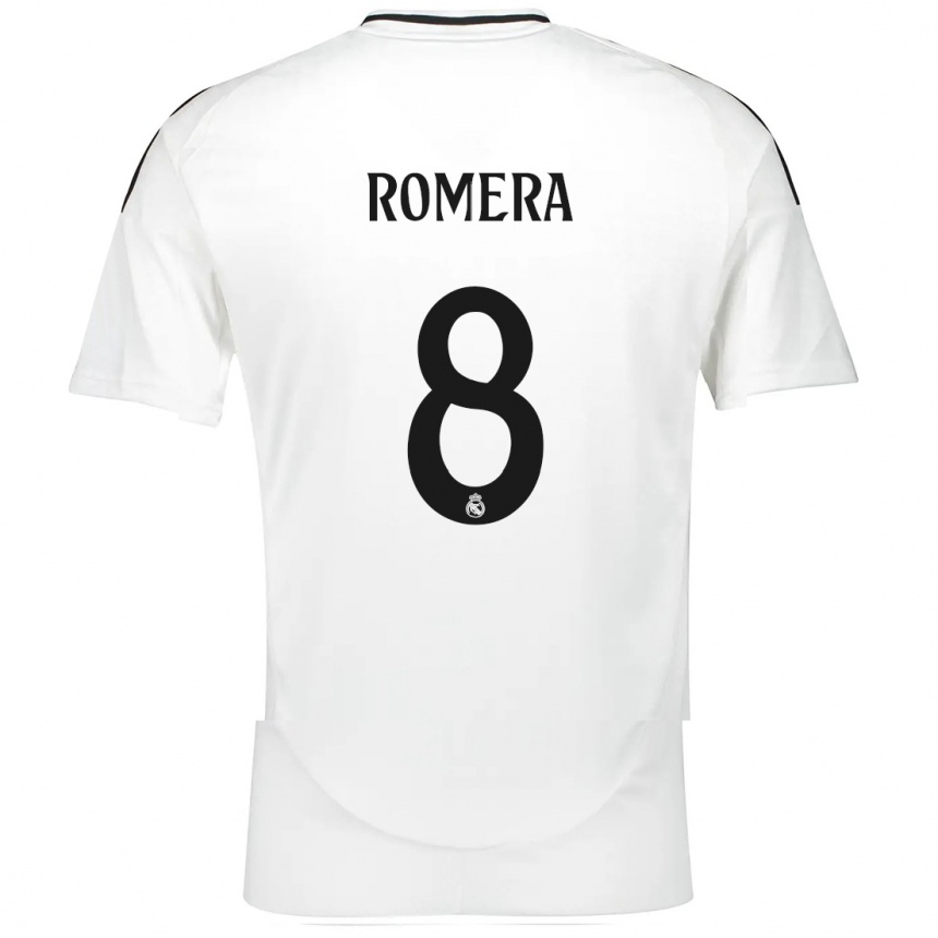 Kids Football Miguel Romera #8 White Home Jersey 2024/25 T-Shirt Uk