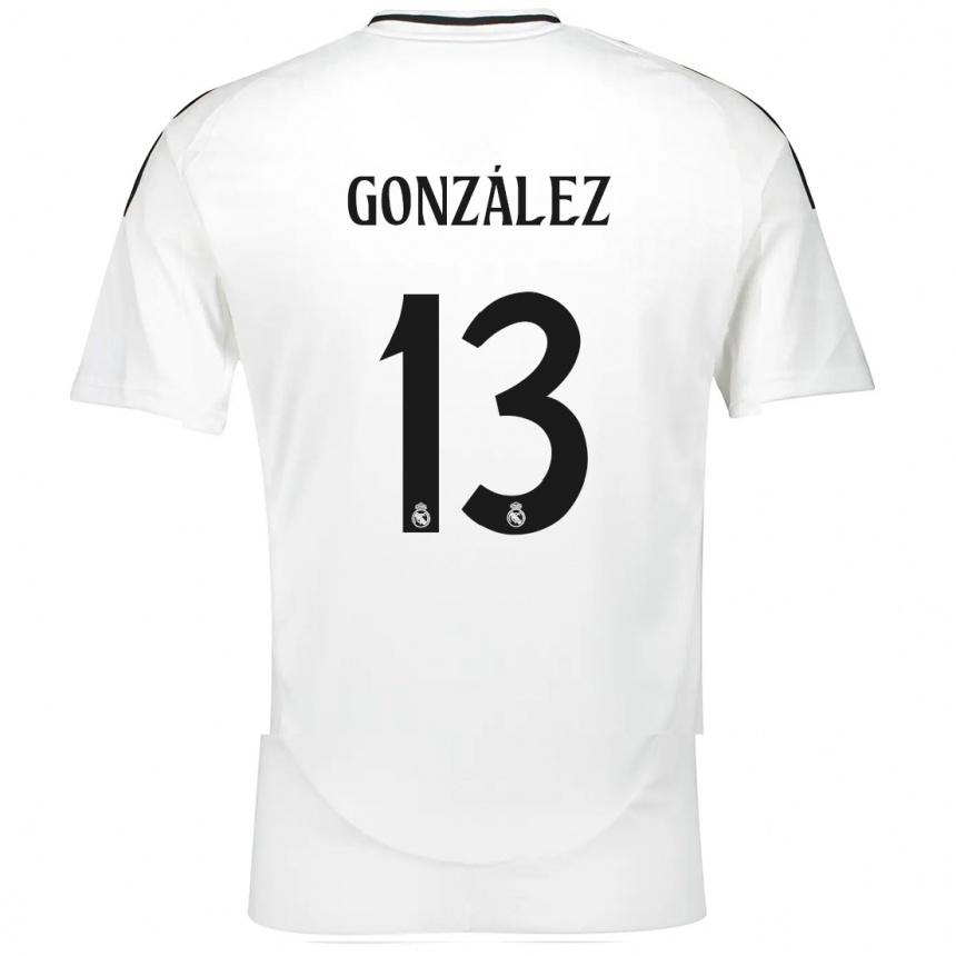 Kids Football Fran González #13 White Home Jersey 2024/25 T-Shirt Uk