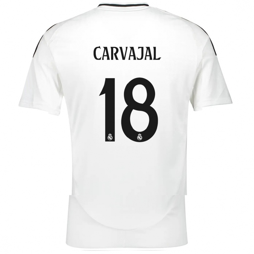 Kids Football Angel Carvajal #18 White Home Jersey 2024/25 T-Shirt Uk