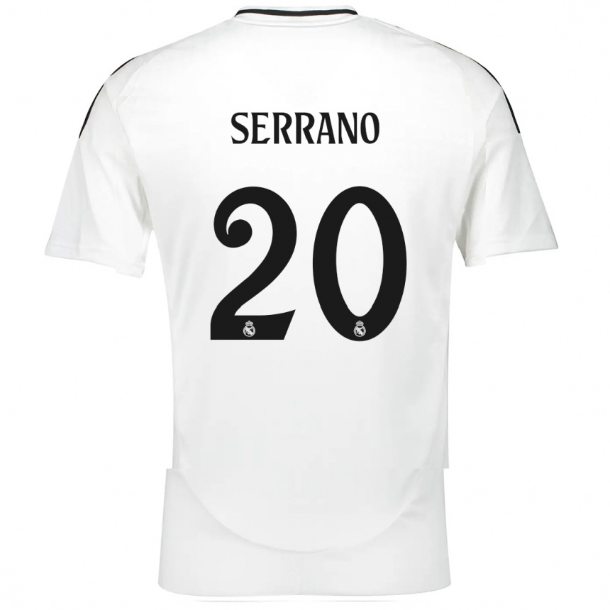 Kids Football Manu Serrano #20 White Home Jersey 2024/25 T-Shirt Uk