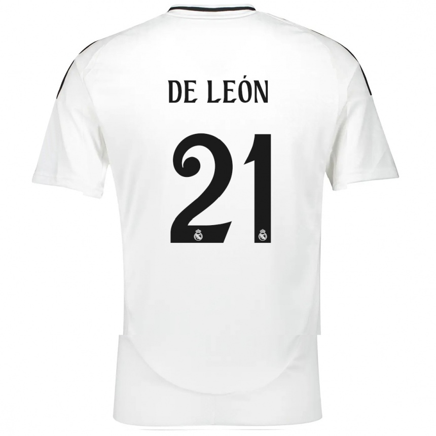 Kids Football Jeremy De León #21 White Home Jersey 2024/25 T-Shirt Uk