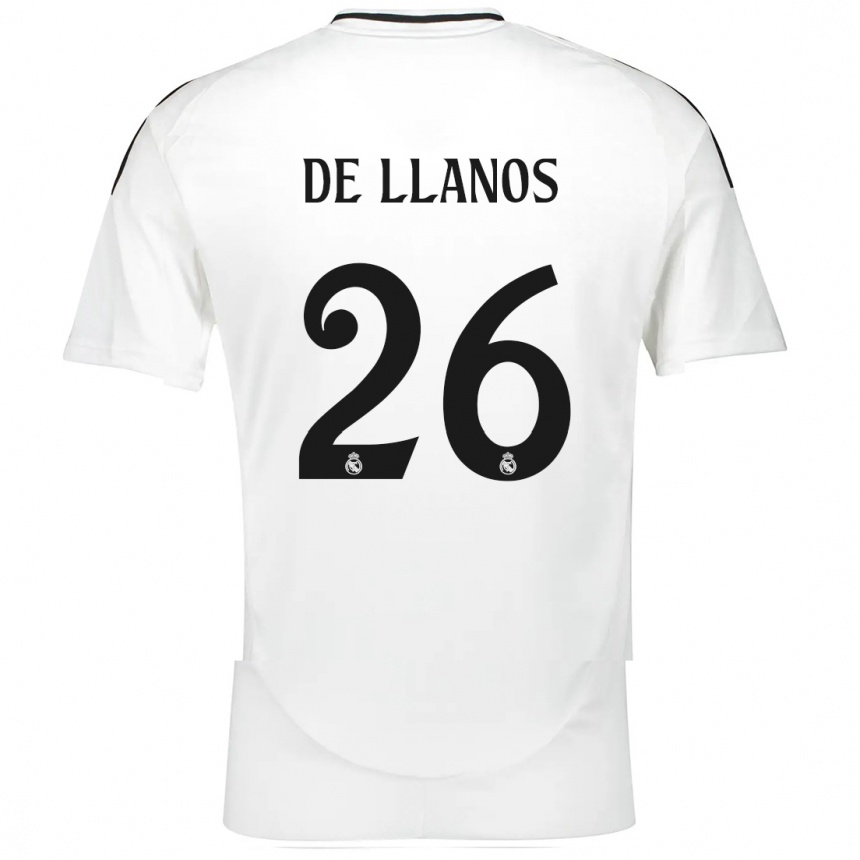 Kids Football Hugo De Llanos #26 White Home Jersey 2024/25 T-Shirt Uk