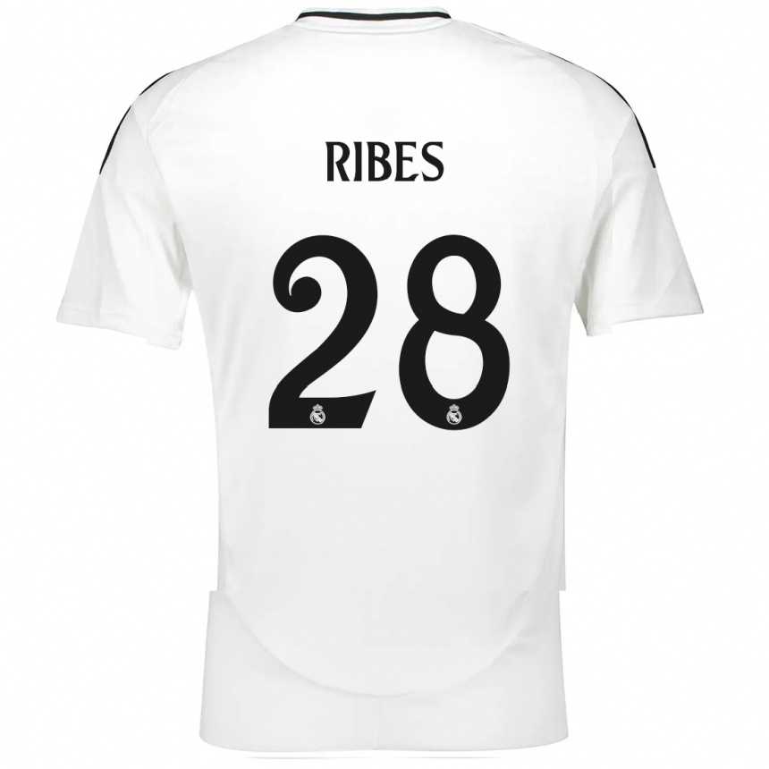 Kids Football Kike Ribes #28 White Home Jersey 2024/25 T-Shirt Uk