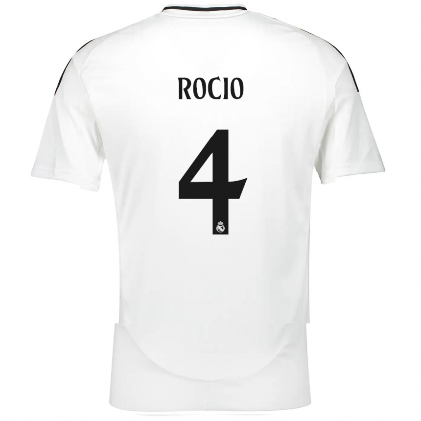 Kids Football Rocio Galvez #4 White Home Jersey 2024/25 T-Shirt Uk