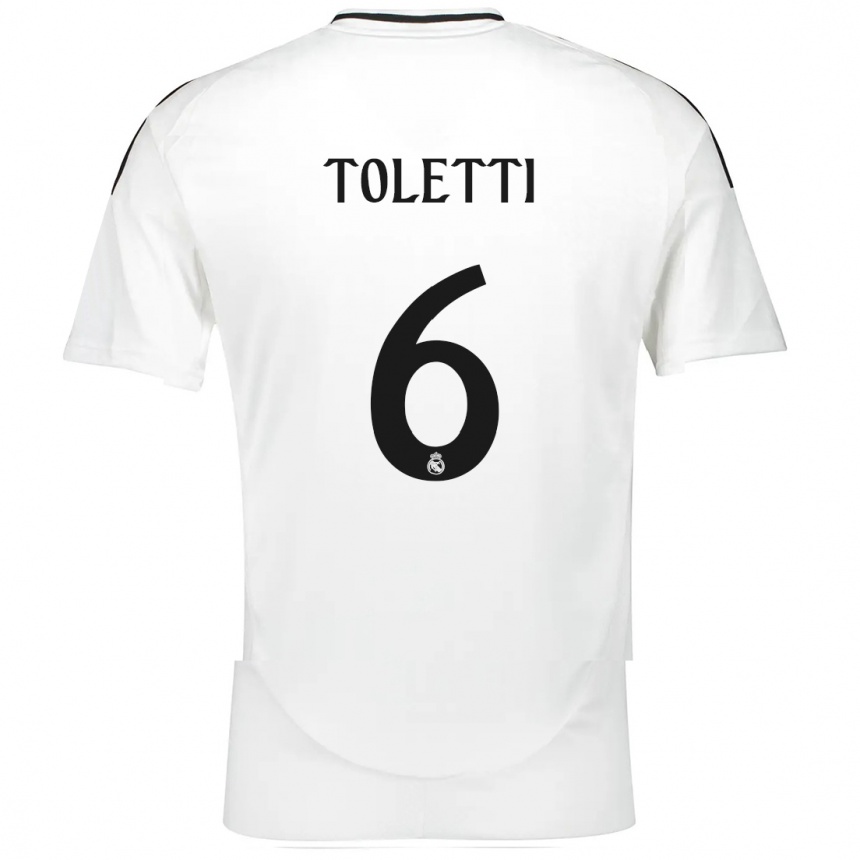 Kids Football Sandie Toletti #6 White Home Jersey 2024/25 T-Shirt Uk