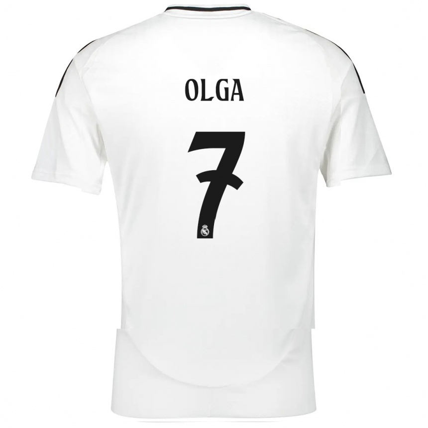 Kids Football Olga Carmona #7 White Home Jersey 2024/25 T-Shirt Uk