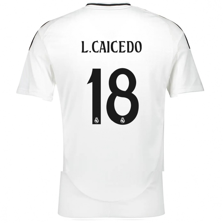 Kids Football Linda Caicedo #18 White Home Jersey 2024/25 T-Shirt Uk