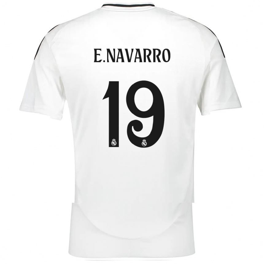 Kids Football Eva Navarro #19 White Home Jersey 2024/25 T-Shirt Uk