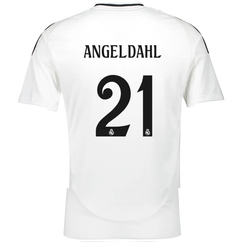 Kids Football Filippa Angeldahl #21 White Home Jersey 2024/25 T-Shirt Uk