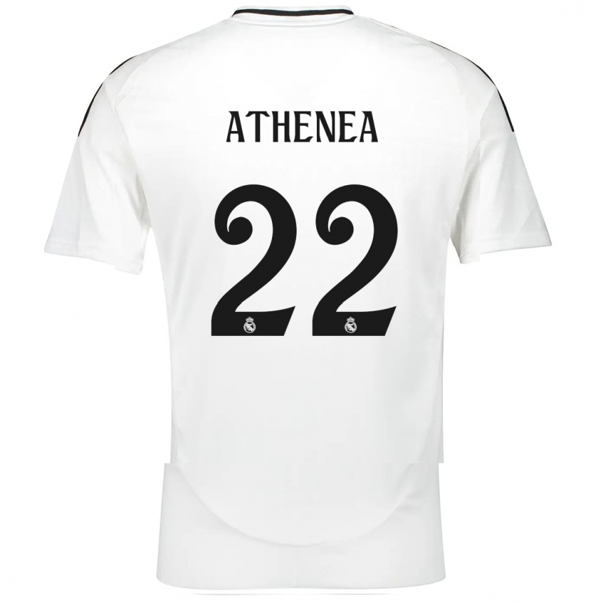 Kids Football Athenea Del Castillo #22 White Home Jersey 2024/25 T-Shirt Uk