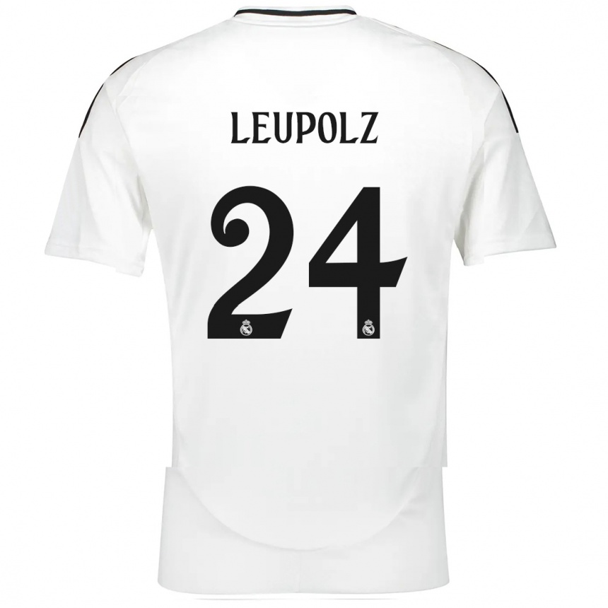 Kids Football Melanie Leupolz #24 White Home Jersey 2024/25 T-Shirt Uk