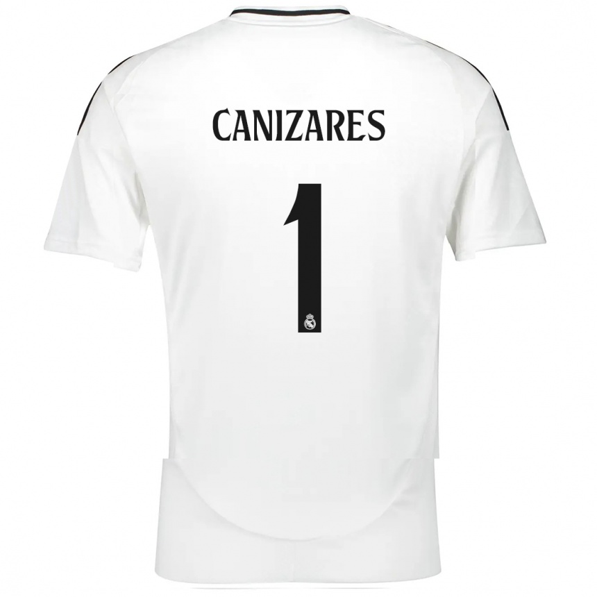 Kids Football Lucas Cañizares #1 White Home Jersey 2024/25 T-Shirt Uk