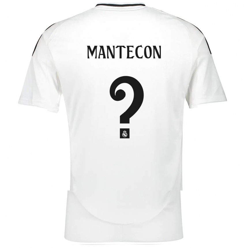 Kids Football Hugo Mantecon #0 White Home Jersey 2024/25 T-Shirt Uk