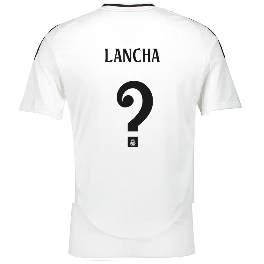 Kids Football Yeray Lancha #0 White Home Jersey 2024/25 T-Shirt Uk