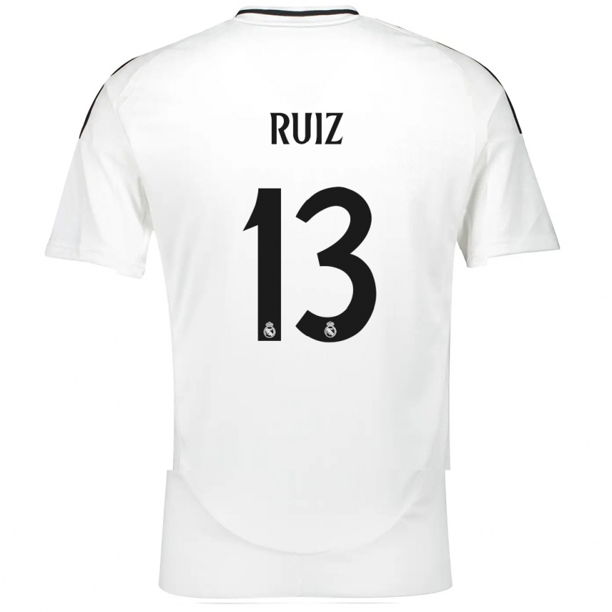 Kids Football Guillermo Ruiz #13 White Home Jersey 2024/25 T-Shirt Uk