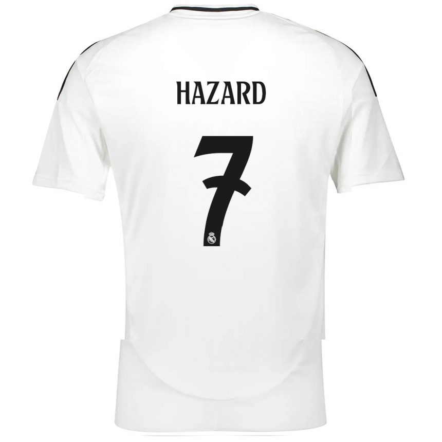 Kids Football Eden Hazard #7 White Home Jersey 2024/25 T-Shirt Uk