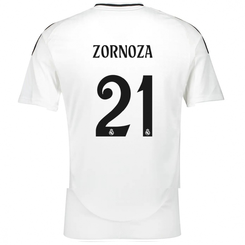 Kids Football Claudia Zornoza #21 White Home Jersey 2024/25 T-Shirt Uk