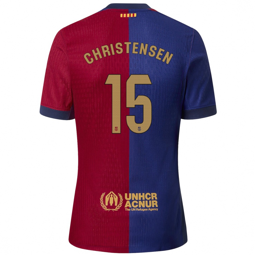 Kids Football Andreas Christensen #15 Blue Red Home Jersey 2024/25 T-Shirt Uk