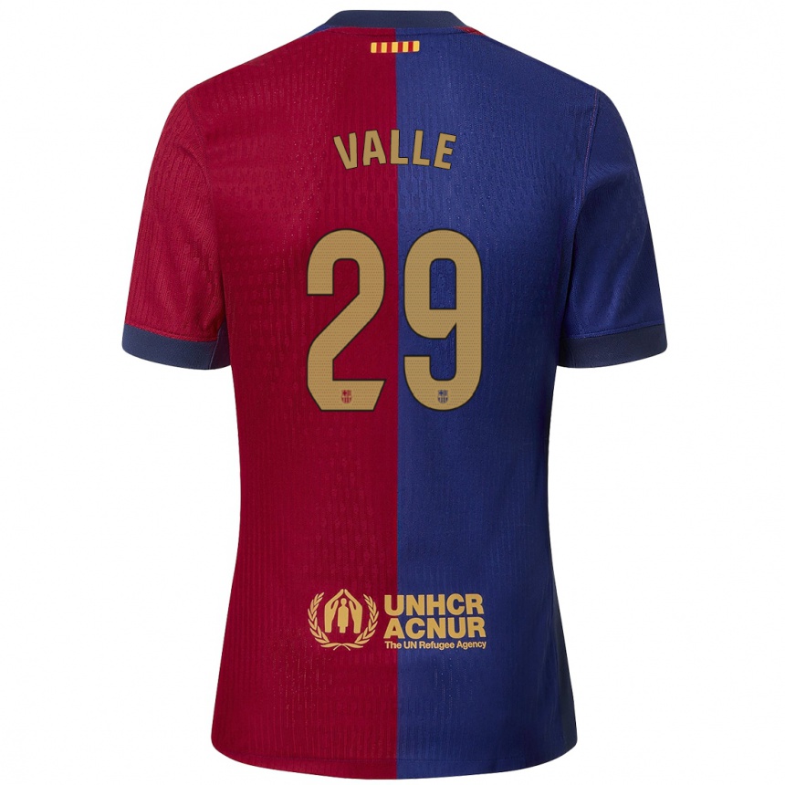 Kids Football Álex Valle #29 Blue Red Home Jersey 2024/25 T-Shirt Uk