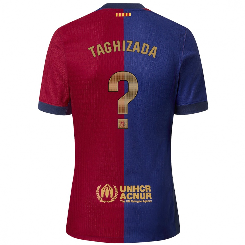 Kids Football Eldar Taghizada #0 Blue Red Home Jersey 2024/25 T-Shirt Uk