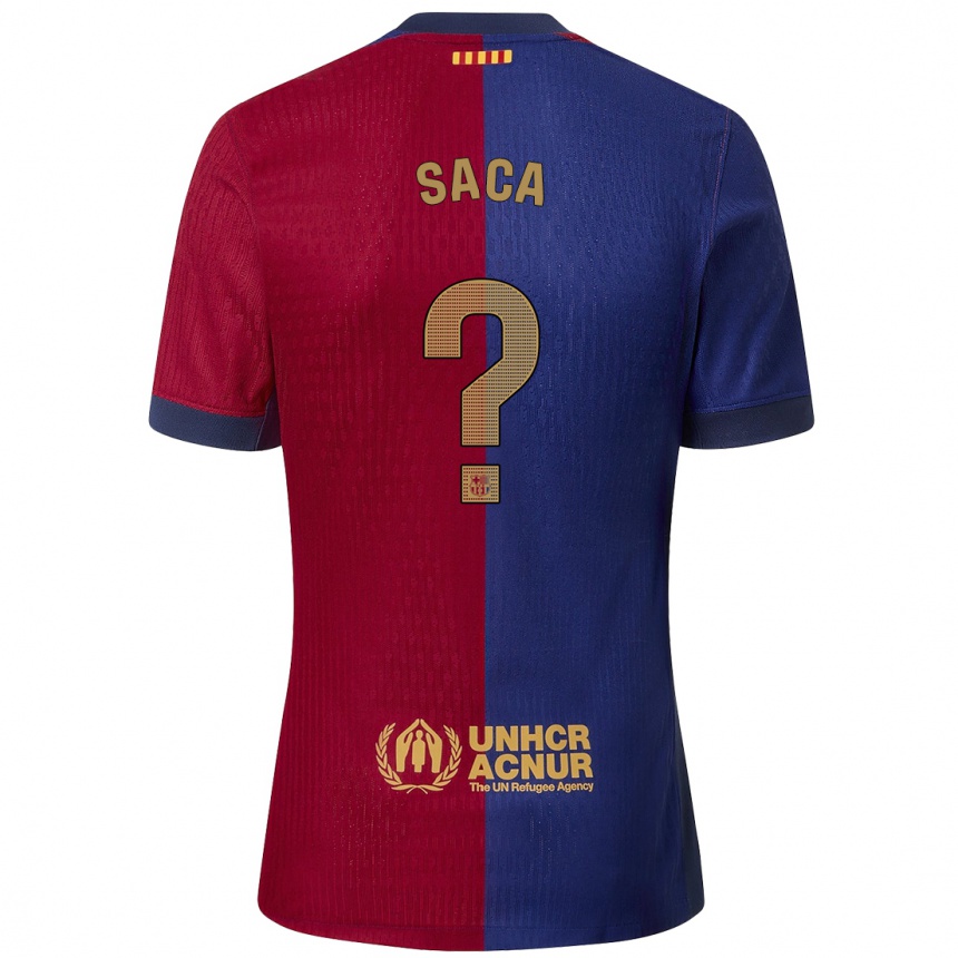 Kids Football Leo Saca #0 Blue Red Home Jersey 2024/25 T-Shirt Uk