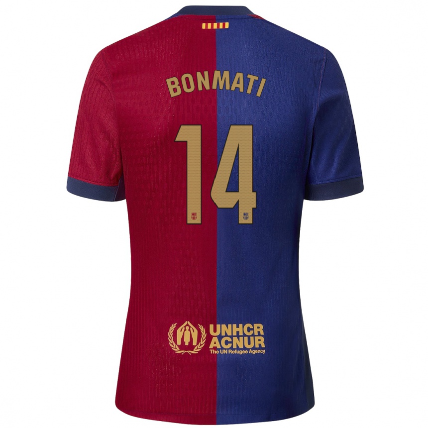 Kids Football Aitana Bonmatí #14 Blue Red Home Jersey 2024/25 T-Shirt Uk