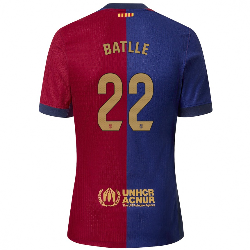 Kids Football Ona Batlle #22 Blue Red Home Jersey 2024/25 T-Shirt Uk