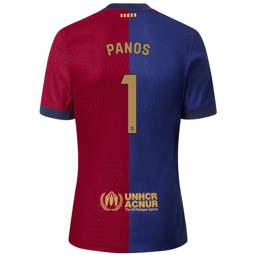 Kids Football Sandra Panos #1 Blue Red Home Jersey 2024/25 T-Shirt Uk