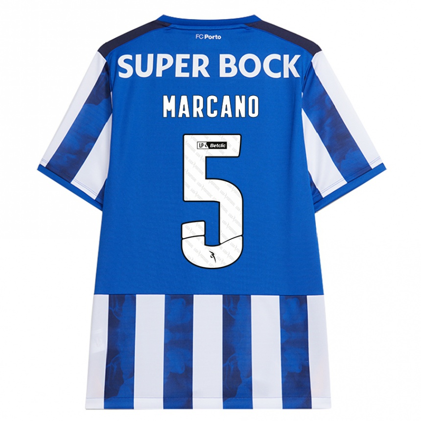 Kids Football Ivan Marcano #5 Blue White Home Jersey 2024/25 T-Shirt Uk