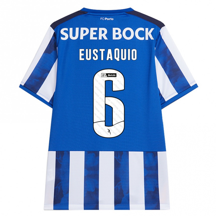 Kids Football Stephen Eustaquio #6 Blue White Home Jersey 2024/25 T-Shirt Uk