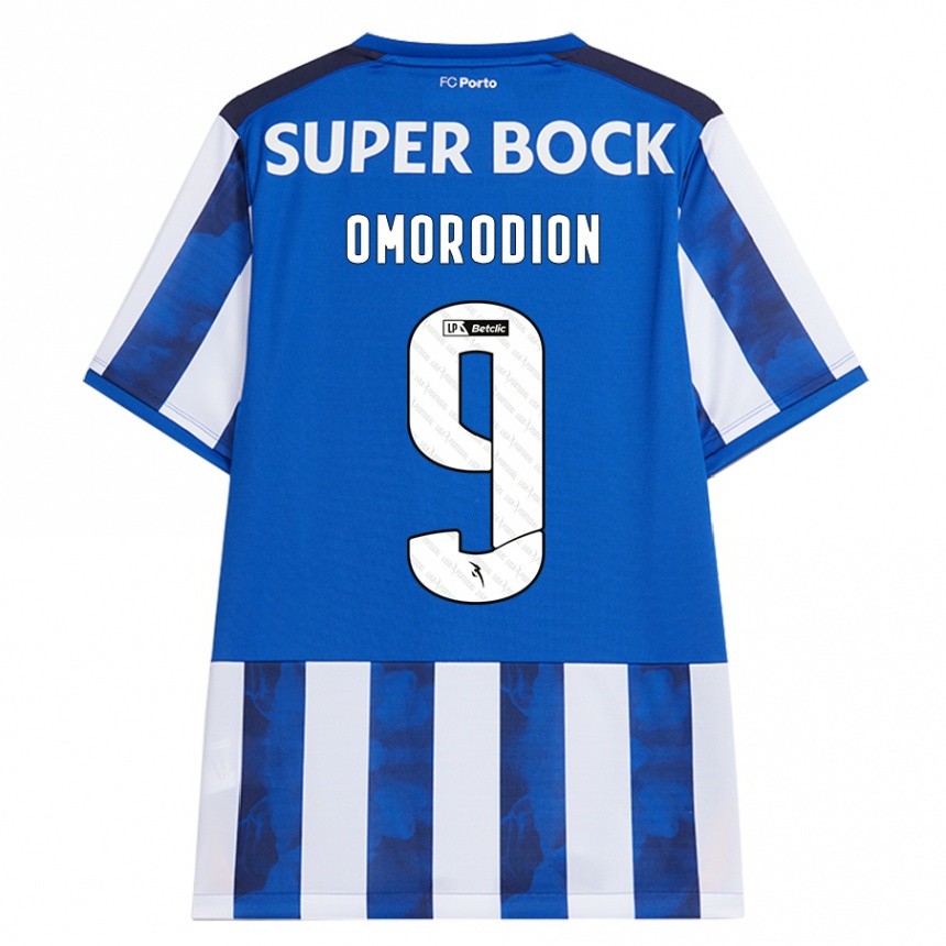 Kids Football Samu Omorodion #9 Blue White Home Jersey 2024/25 T-Shirt Uk