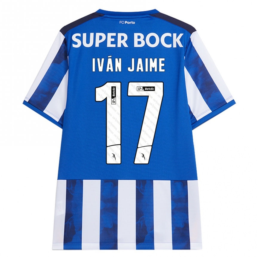 Kids Football Iván Jaime #17 Blue White Home Jersey 2024/25 T-Shirt Uk