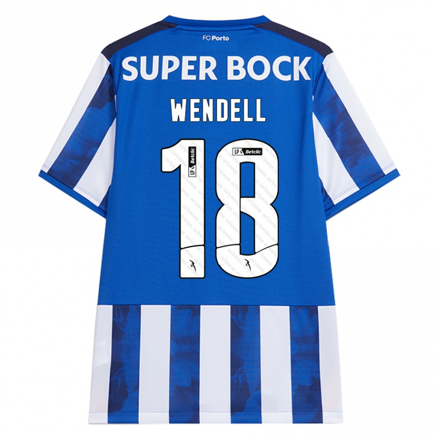 Kids Football Wendell #18 Blue White Home Jersey 2024/25 T-Shirt Uk