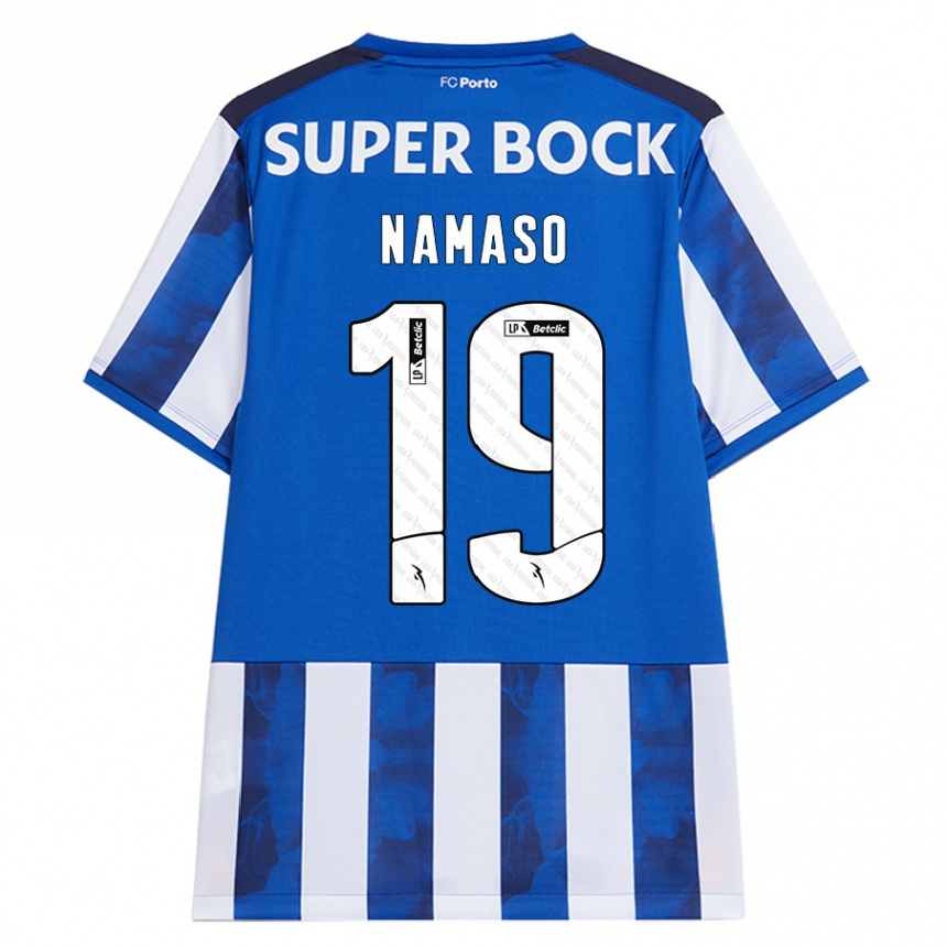 Kids Football Danny Namaso #19 Blue White Home Jersey 2024/25 T-Shirt Uk