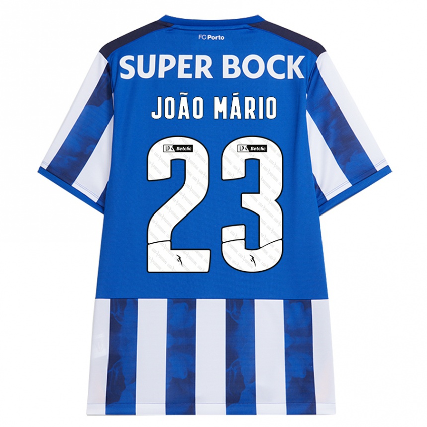 Kids Football Joao Mario #23 Blue White Home Jersey 2024/25 T-Shirt Uk