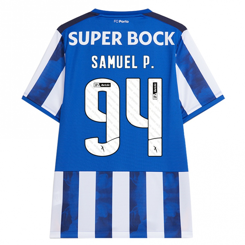 Kids Football Samuel #94 Blue White Home Jersey 2024/25 T-Shirt Uk