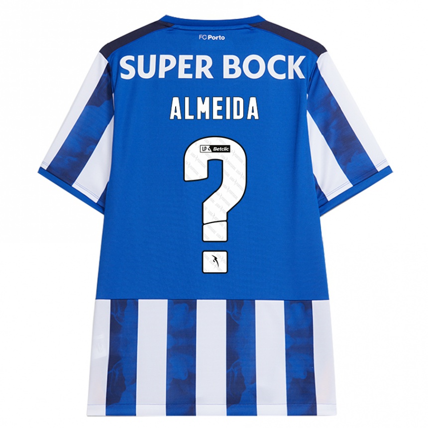 Kids Football Tomé Almeida #0 Blue White Home Jersey 2024/25 T-Shirt Uk