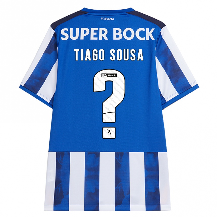 Kids Football Tiago Sousa #0 Blue White Home Jersey 2024/25 T-Shirt Uk